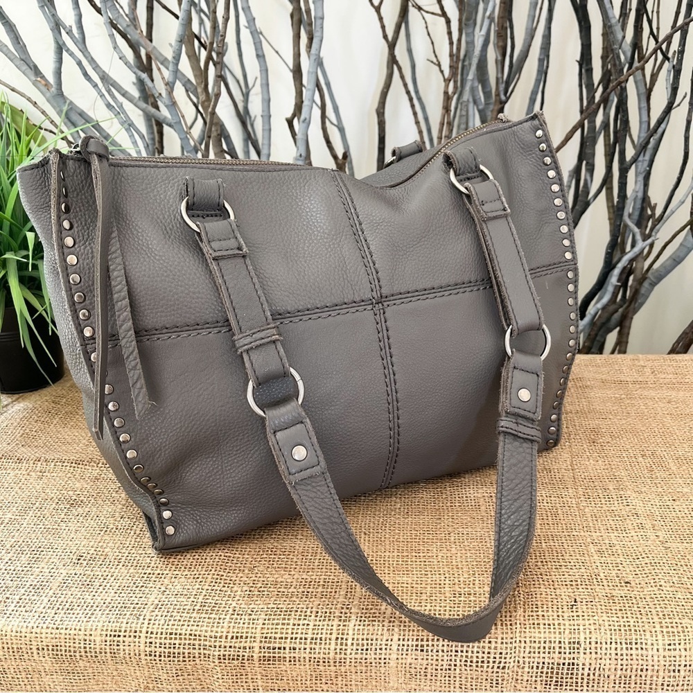 The Sak Silverlake Gray Studded Shopper Shoulder Bag - Picture 7 of 14